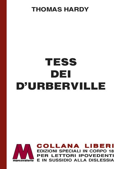 Tess dei D'Urberville. Ediz. a caratteri grandi - Thomas Hardy - copertina