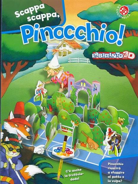 Scappa, scappa Pinocchio! Labirinto 3D - Giovanna Mantegazza,Cristina Mesturini - copertina