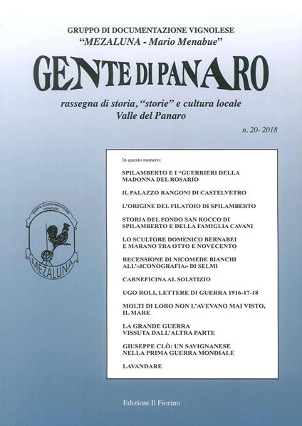 Gente di Panaro. Rassegna di storia, «storie» e cultura locale Valle del Panaro. Vol. 20 - copertina