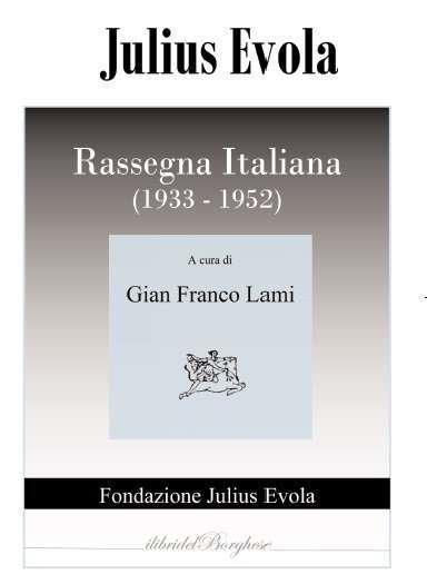 Rassegna italiana (1933-1952) - Julius Evola - copertina