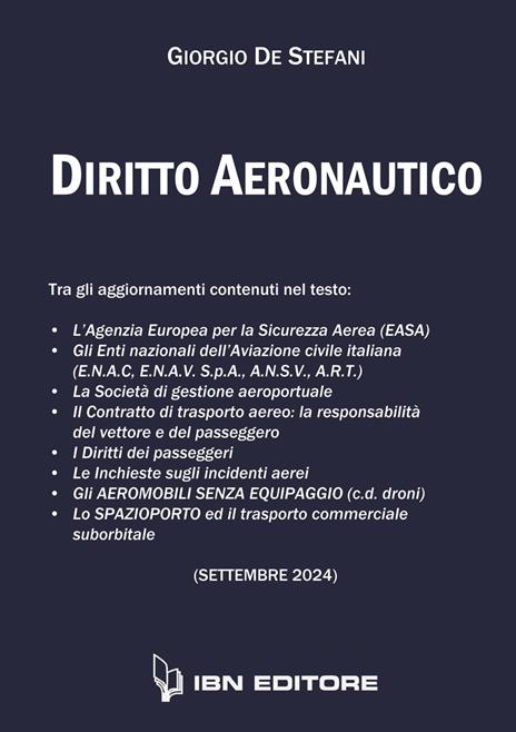 Diritto aeronautico - Giorgio De Stefani - copertina