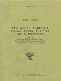 Costanti e varianti nella poesia italiana del Novecento - Antonio Iacopetta - copertina