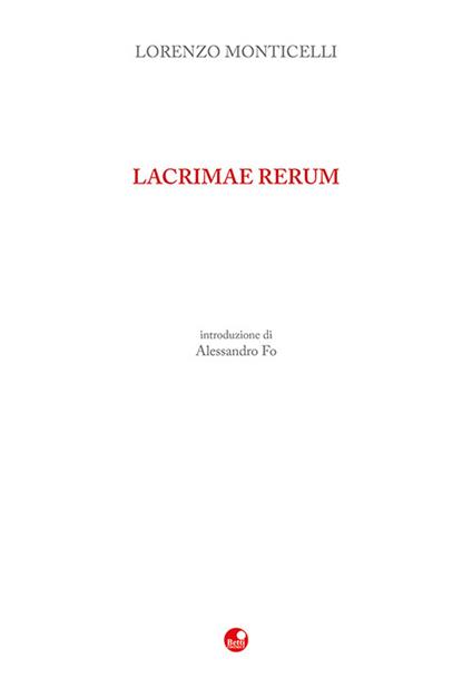 Lacrimae rerum - Lorenzo Monticelli - copertina