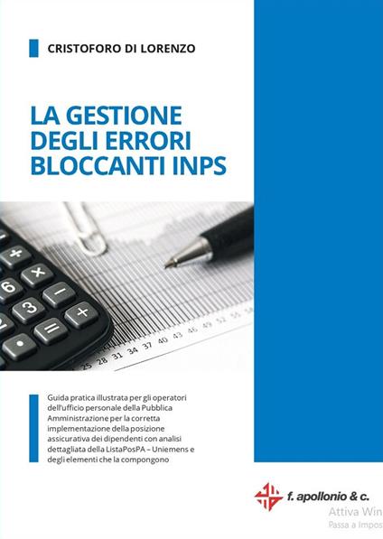 La gestione degli errori bloccanti INPS - Cristoforo Di Lorenzo - copertina