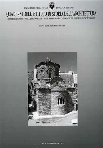 Quaderno dell'Istituto di storia dell'architettura. Vol. 33 - copertina