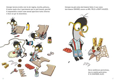 Giorgio super pinguino costruisce Aldo, cane cartonato - Sabine Lemire - 5