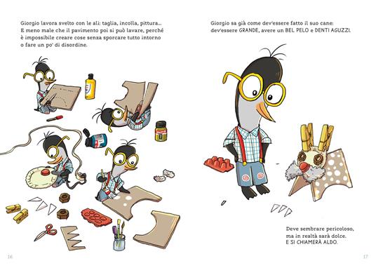 Giorgio super pinguino costruisce Aldo, cane cartonato - Sabine Lemire - 5