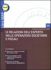 Le relazioni dell'esperto nelle operazioni societarie e fiscali - copertina