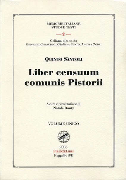 Liber censuum comunis Pistorii - copertina