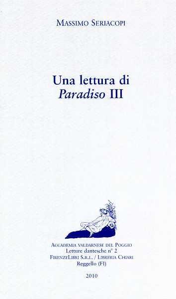 Una lettura di Paradiso III - Massimo Seriacopi - copertina
