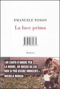 La luce prima - Emanuele Tonon - copertina