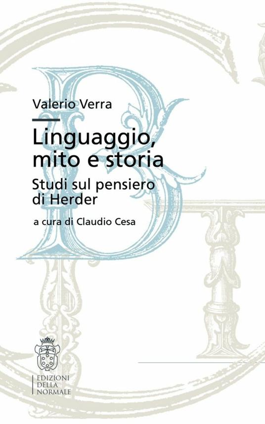 Valerio Verra. Linguaggio, mito e storia. Studi sul pensiero di Herder - copertina