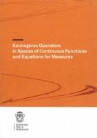 Kolmogorov operators in spaces of continuous functions and equations for measures - Luigi Manca - copertina