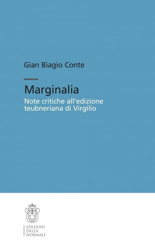 Marginalia - Gian Biagio Conte - copertina