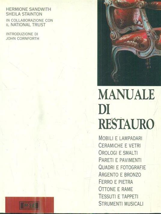 Manuale di restauro. Mobili e lampadari, ceramiche e vetri, orologi e smalti, pareti e pavimenti, quadri e fotografie, argento e bronzo, ferro e pietra... - Hermione Sandwith,Sheila Stainton - copertina