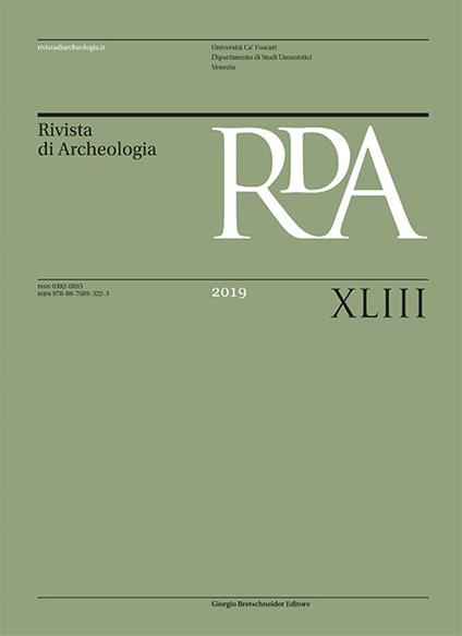 Rivista dell'Istituto nazionale di Archeologia e storia dell'arte (2019). Ediz. illustrata. Vol. 43 - copertina