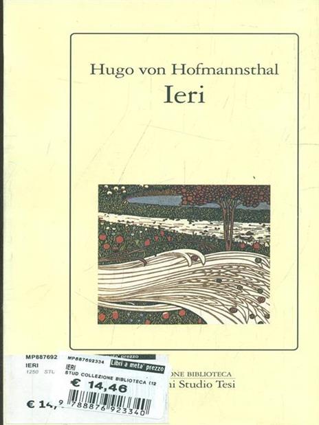 Ieri - Hugo von Hofmannsthal - copertina