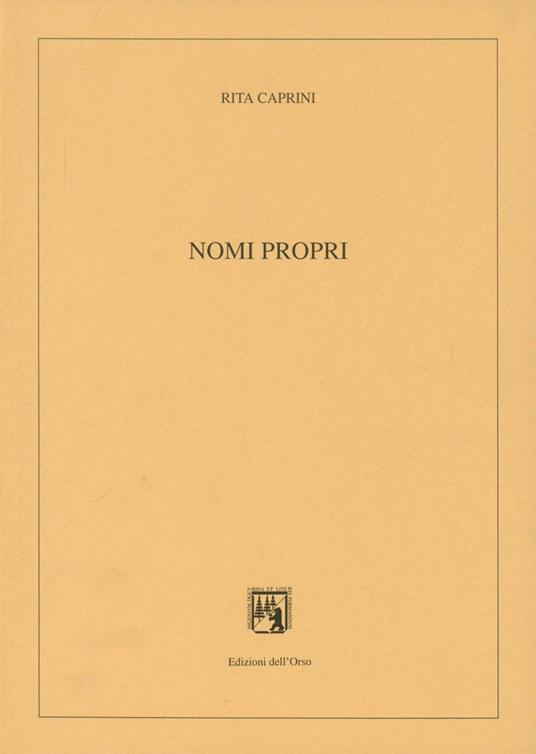 Nomi propri - Rita Caprini - copertina