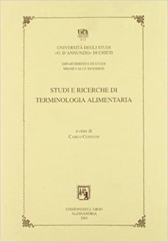 Studi e ricerche di terminologia alimentaria - copertina