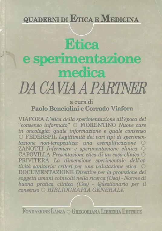 Da cavia a partner. Etica e sperimentazione medica - Eleonora Capovilla,Giovanni Federspil,Mario V. Fiorentino - copertina