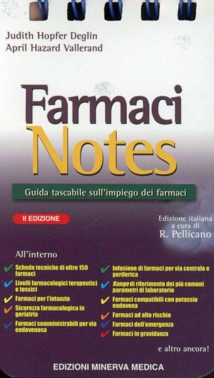 Farmaci notes. Manuale tascabile sull'impiego dei farmaci - J. H. Deglin,A. H. Vallerand - copertina