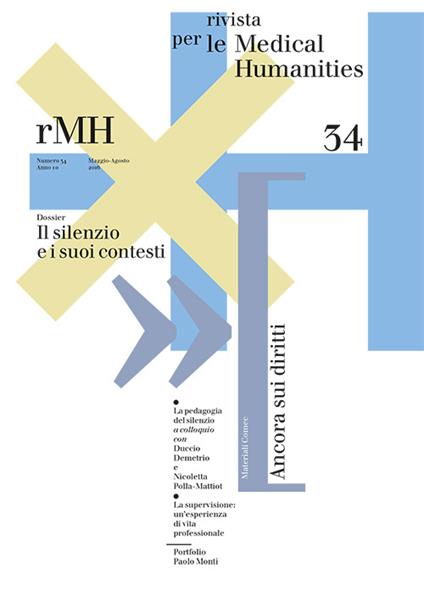 Rivista per le medical humanities (2016). Vol. 34: Il silenzio e i suoi contesti - copertina