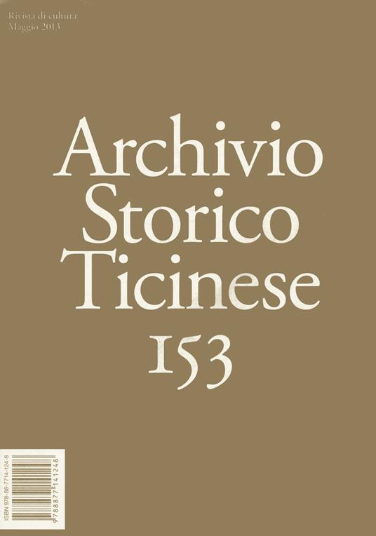 Archivio storico ticinese. Vol. 153 - copertina