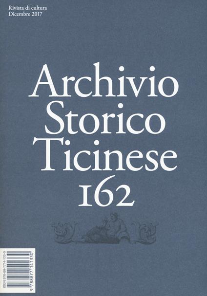 Archivio storico ticinese. Vol. 162 - copertina