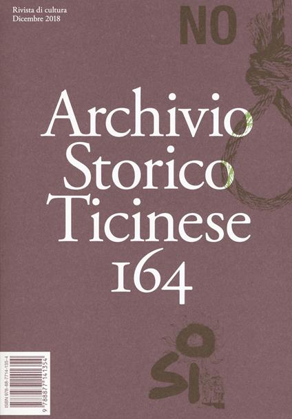 Archivio storico ticinese. Vol. 164 - copertina