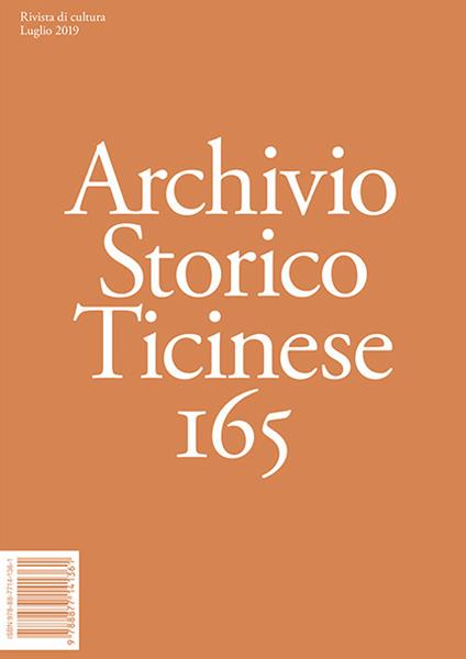 Archivio storico ticinese. Vol. 165 - copertina
