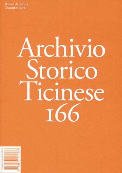 Archivio storico ticinese. Vol. 166 - copertina