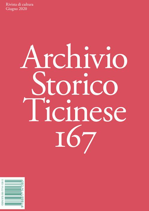 Archivio storico ticinese. Vol. 167 - copertina