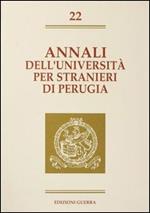 Annali dell'Università per stranieri di Perugia. Semestre gennaio-giugno 1995. Vol. 22