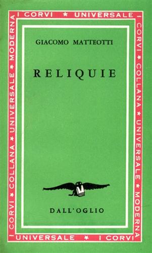 Reliquie - Giacomo Matteotti - copertina