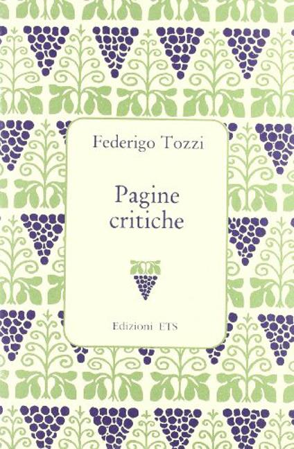 Pagine critiche - Federigo Tozzi - copertina