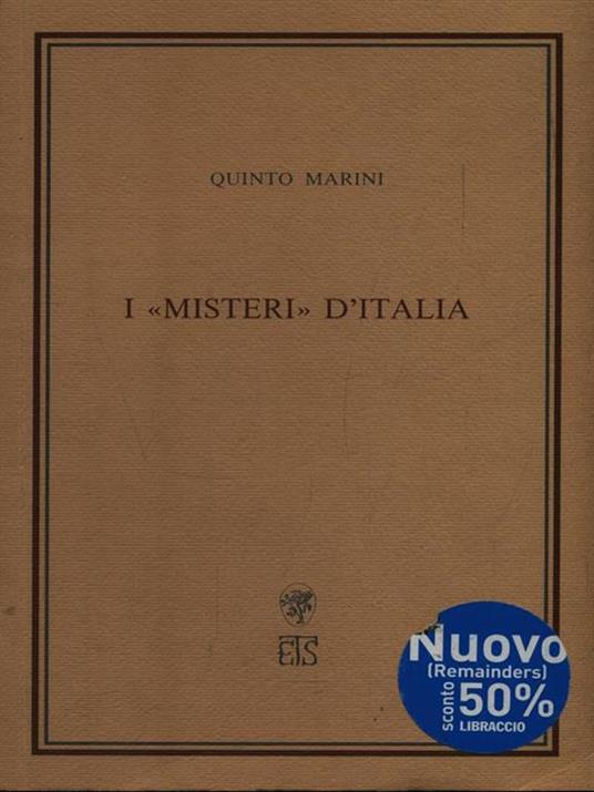 I «Misteri» d'Italia - Quinto Marini - copertina