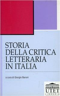 Storia della critica letteraria in Italia - copertina