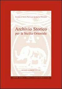 Archivio storico per la Sicilia orientale. Anno 2007 - copertina