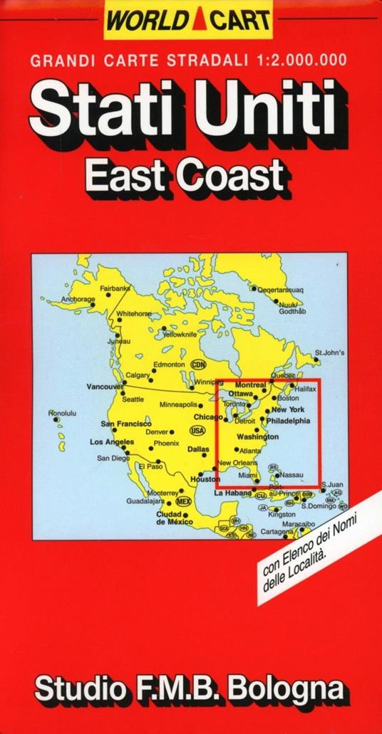 Stati Uniti. East coast 1:2.000.000 - copertina