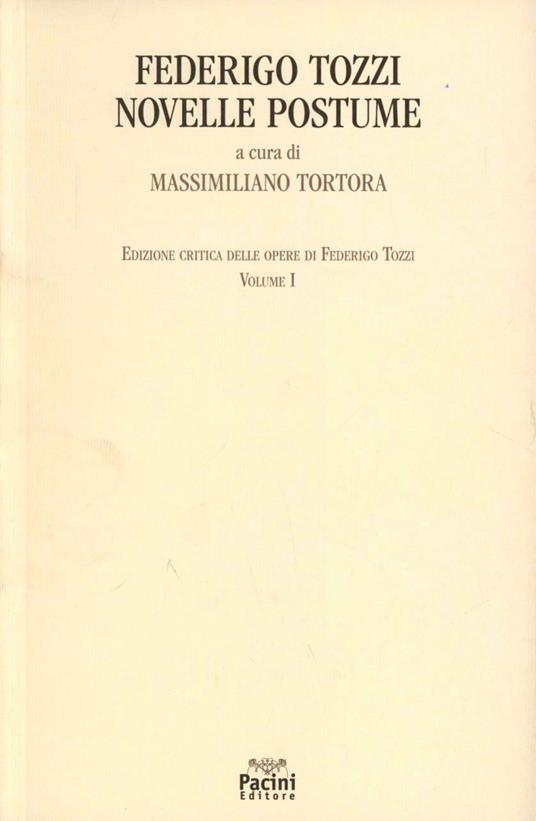 Novelle postume - Federigo Tozzi - copertina