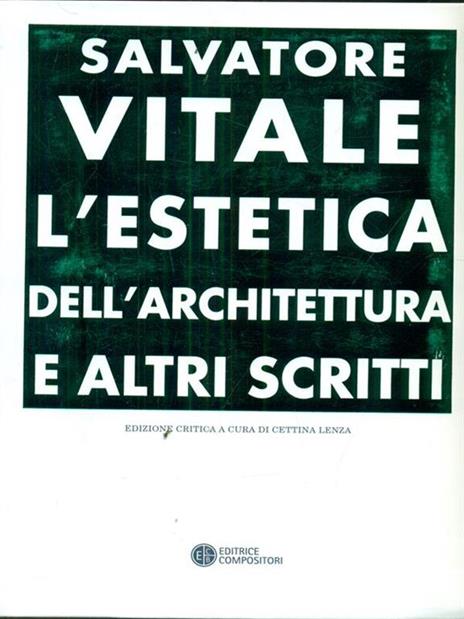 L'estetica dell'architettura e altri scritti - Salvatore Vitale - copertina