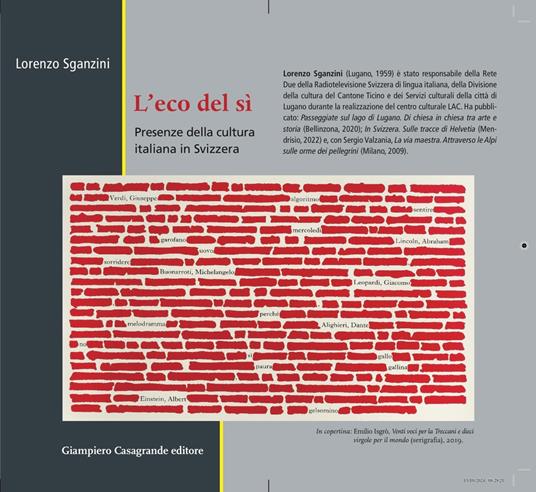L'eco del sì. Presenze della cultura italiana in Svizzera - Lorenzo Sganzini - copertina