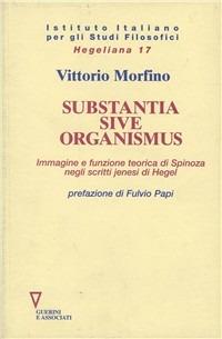 Substantia sive organismus. Immagine e funzione teorica di Spinoza negli scritti jenesi di Hegel - Vittorio Morfino - copertina