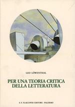 Per una teoria critica della letteratura