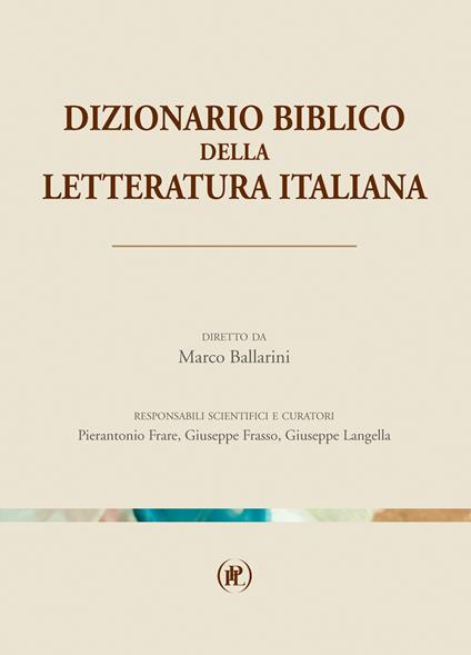 Dizionario biblico della letteratura italiana - copertina