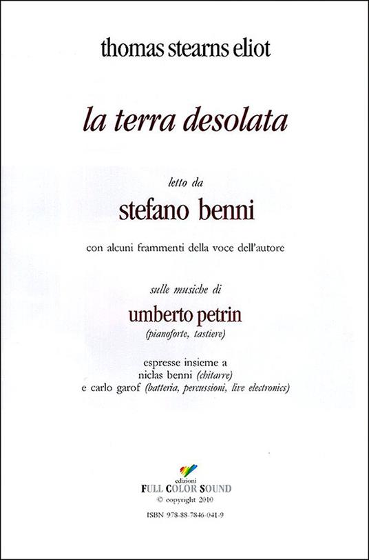 La terra desolata. Audiolibro. CD Audio - Thomas S. Eliot - 2