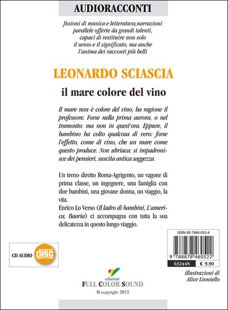 Il mare colore del vino letto da Enrico Lo Verso. Audiolibro. CD Audio - Leonardo Sciascia - 2
