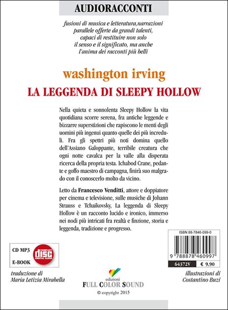 La leggenda di Sleepy Hollow letto da Francesco Venditti. Audiolibro. CD Audio - Washington Irving - 2