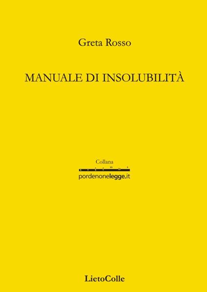 Manuale di insolubilità - Greta Rosso - copertina
