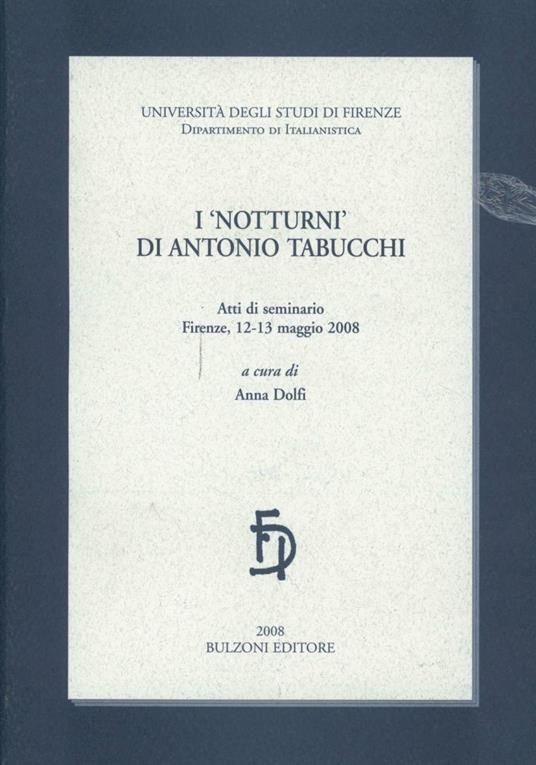 I «Notturni» di Antonio Tabucchi - copertina